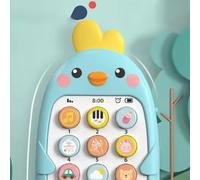 OPPWONG Baby Phone Toys, Early Educational Learning Machine Simulation Music Telephone Toy with Teether, Bright Colors Toy, Ideal for 1 to 3 Years Old Toddlers (Blue)