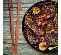 OPPWONG Barbecue Grill Clamp, Steak Tongs Barbecue Clamp Wooden BBQ Clamp/Holder Buffet Food Tongs Bread Steak Kitchen Serving Tool Grill Kitchen Cooking, for Gripper Bread