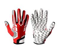 OPPWONG Baseball Batting Gloves High Grip Non Slip Protective Sports Receiver Glove for Youth and Adult, Elastic Red Football Gloves (L)