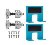 OPPWONG Cabinet Hinge Repair Plate Kit, 2mm 0.1 Angle ABS Stainless Steel Magnetic Anti Slip Hinge Repair Plate with 2 Plates & Hinges 10 Screws Baseboard Repair Kit for Door