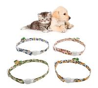OPPWONG Cat Collar With Bells, 4pcs Sunflower Pattern Printed Cat Collar With Bell Kitten Collar Cat Collars For Girl Cats Breakaway Cats Collars For Girl Cats Boy Cats