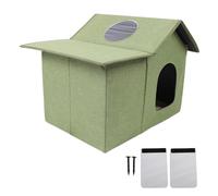 OPPWONG Cat House, Foldable Wide Winter Shelter For Ferals Heated Cat House For Outside Cat Shelter Outdoor Weatherproof Insulated Feral Cat House For Outdoor Cats, 19.7x13x16.5in (OD