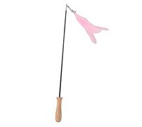 OPPWONG Cat Toys For Indoor Cats, Interactive Cat Toys Cat Wand Toy Cat Fishing Pole Toy Retractable Wand Toy and Feather Toys with Wooden Pole For Indoor Cats to Exercise (Rosy)