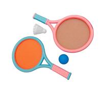 OPPWONG Children Badminton Racket, Soft Wrapped Slip Lightweight Tennis Racket Set, 2 Rackets 2 Balls Set for Kids (Blue Pink)