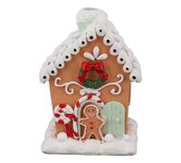 OPPWONG Christmas Decorations 5.1inch Gingerbread House Xmas Village Ornaments Classic Exquisite Resin Christmas House Tabletop Decoration for Home Decor Holiday Decor