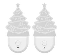 OPPWONG Christmas Tree Night Light, 0.5W Plug In Dusk To Dawn Sensor Christmas Tree Night Light Plug In Christmas Night Lights Plug Into Wall with Light Sense Key Control for Decorating