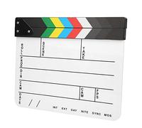OPPWONG Clapper Board, Clapper Board For Film Directors Clapperboard Filming Equipment Built In Magnet 30x25CM Acrylic Movie Clapperboard Professional Director Action Clap Film (Colored whiteboard