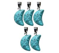 OPPWONG Crescent Moon Pendant Set with Natural Stone | Durable construction, versatile application, includes 5 pendants, 20x8x5mm