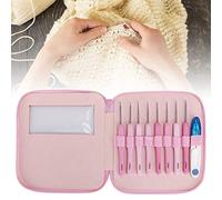 OPPWONG Crochet Hook Set, 8pcs Rose Plastic & Metal Knitting Needles with Storage Bag & Thread Clipper for Most Crochet Work