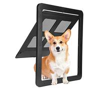 OPPWONG Dog Door For Sliding Glass Door, Dog Door For Screen Doo Doggie Door Cat Door Screen Porch Doggy Door Adult Cat Door Flap Lockable Door Insert For Sliding Door, Black (Large)