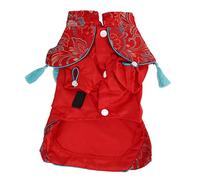 OPPWONG Dog New Years Outfit, Pet Costume Tang Suit Dog Costume Dog Dress Cheongsam Satin Dog Clothes for Small Medium Large Dog Pet Puppy Cat (M)