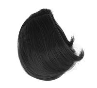 OPPWONG Doll Hair, Doll Accessories Black Wig Kids Smoothing Feel Short Wig Highly Elastic Routing Volume Hair for DIY Making Arts and Crafts (Black)