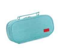 OPPWONG Double Layer Handheld Stationery Bag Pencil Case Large Capacity for School Travel 9.45x4.72x2.95in (Green)