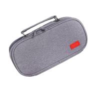 OPPWONG Double Layer Handheld Stationery Bag Pencil Case Large Capacity for School Travel 9.45x4.72x2.95in (Gray)