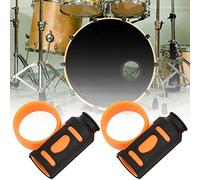 OPPWONG Drum Stick Control Clamp/Holder Anti Slip Finger Controller for Drummer Rotation, Durable ABS Silicone Material, 2 Pieces, Suitable for Drumstick Accessories (Black and Orange)