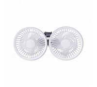 OPPWONG Dual Head Car Cooling Fan Vent Fan 3600mAh Rechargeable 6H Runtime 360 Degree Adjustable 3 Speeds with Suction Cup for Truck RV SUV Car (White)