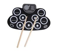 OPPWONG Electric Drum Set, 9 Practice Pad with Headphone Jack, Built in Speakers and Aux Input, 7 Drum Tones, 10 Demos and 10 Rhythms, 2 Drumsticks for Kids and Adults