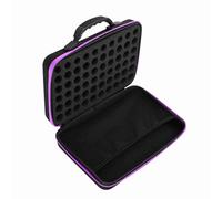 OPPWONG Essential Oil Carrying Case Shockproof Organizer for 60 Bottles 5ml/15ml Travel Storage for Essential Oils EVA Leather Black (Purple)