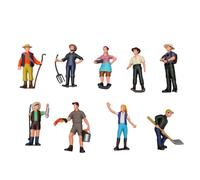 OPPWONG Farmer People Figurines Set, Miniature Farm Figures (9 PCS)