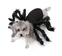 OPPWONG Halloween Pet Spider Clothes Funny Horror Simulation Spider Costume for Dog Cat, Adjustable Chest and Neck, Great Holiday Photo, Felt Cloth + Plush Size Bust 32-42cm/12.59-16.53inch (As