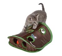 OPPWONG Hide And Seek Cat Toy, Cat Toys for Indoor Cats Cat Puzzle Toy Interactive Cat Toy 9 Mouse Hole Polyester Cat Intelligence Toys Training Toys for Small Medium Large Kittens