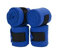 OPPWONG Horse Leg Wraps, 4Pcs Equestrian Leg Bandage Wrap Set Standing Wraps For Horses Lamb Leg Wraps Self Adhesive Double Sided Fleece Horse Leg Bandages For Training Exercising (Blue)