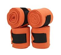 OPPWONG Horse Leg Wraps, 4Pcs Equestrian Leg Bandage Wrap Set Standing Wraps For Horses Lamb Leg Wraps Self Adhesive Double Sided Fleece Horse Leg Bandages For Training Exercising (Orange)