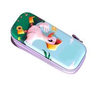 OPPWONG Large Pencil Case Cartoon Design Bright Colors Durable for Students and Artists School Use (Blue)