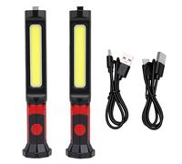 OPPWONG LED Work Light with Type C Charging COB Flood Light Dual Magnets 360 Rotation Rainproof Emergency Flashlight for Repair Camping (Red)