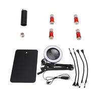 OPPWONG Magnetic Third Hand Soldering, Helping Aid Station, 4 Flexible Arms 4 PCB Columns 10X Magnifying Glass Light Station with Magnetic Base, Ideal for Welders