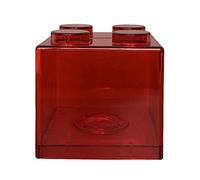 OPPWONG Money Saving Box, Transparent Plastic Building Block Design Money Box Clear Money Box Rectangular Money Saving Bank for Kids Boys Girls (Transparent Red)
