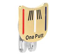 OPPWONG One Putt Sturdy Metal Mini Marker with Hat Visor Clip Strong Magnet Accessory for Golfers - Electroplated Metal Material, Lightweight Design, Perfect for Lovers (gold color strips)