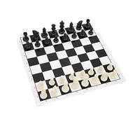OPPWONG Plastic 32 Medieval Chess Pieces Set, International Standard Chess Game Set, Storage Box for Teens, Adults & Elderly, Ideal for Thinking Logic Skills