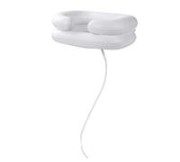 OPPWONG Portable Inflatable Shampoo Bowl, Foldable Hair Washing Basin with Drain Tube for Bedridden Elderly Disabled Pregnancy, Safe Non PVC White Basin, 20x17x1cm