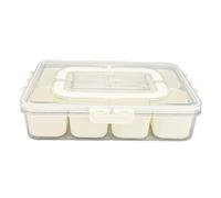 OPPWONG Portable Snackle Box Container, 8 Compartment Clear Snack Platters, Divided Serving Tray with Lid & Handle for Candy Veggie Fruit Nuts