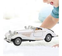OPPWONG Pull Back Vintage Car Toy with Light and Music Switch for Children's Fun Play Black 6.5 * 2.4 * 1.8in (White)