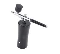 OPPWONG Rechargeable Electric Airbrush Set with Adjustable Spraying Pressure for Nail Art Makeup Model Colouring for Beginners and Professionals Stainless Steel (Black)
