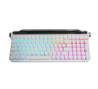 OPPWONG Red Switch Typewriter Mechanical Keyboard 100 Keys RGB Backlight Retro Bluetooth Gaming Keyboard with Double Injection Molded ABS Keycaps 20 LED Backlighting Modes (White)