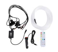 OPPWONG RGBW Fiber Optic Light, 100pcs 0.75mm 2m PMMA Glow Strands with Sound Mode and Control, for Car Home Ceiling Decor