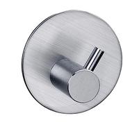 OPPWONG Round Stainless Steel Adhesive Hook, No Punching Sticky Shower Hook, with Strong Glue, Ideal for Bathroom, Kitchen & Bedroom (Oblique) (Oblique) ((Straight)