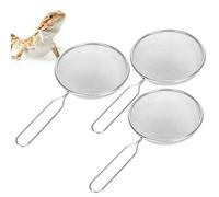 OPPWONG Sand Sifter, 3PCS Metal Sand Shovel Sand Scoop Litter Scoop Fine Mesh Sifting Litter Scoop Shovel for Small Pets Tortoise Lizard