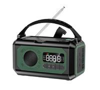 OPPWONG Self Powered NOAA AM/FM/WB Radio Solar Emergency Hand Crank Weather Radio Portable Power Bank, SOS Alarm & Flashlight for Indoor Outdoor Emergencies (Darkgreen)
