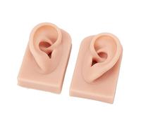 OPPWONG Silicone Ear Model Flexible Soft Reusable for Piercing Practice and Acupuncture Training with 1 Pair of Human Skin Like Silicone Ear Models (Medium Skin Color)
