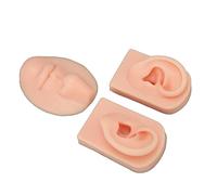 OPPWONG Silicone Nose Mouth Model Display Props for Piercing Suture Practice, Simulated Human Organs for Doctor and Student, Durable Material, 2pc Portable Set (Light Skin)