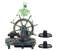 OPPWONG Skeleton Action Figure, Aquarium Pirate Captain Decoration Aquarium Decor Fish Tank Ornaments Skeleton Seaman Landscape Fish Tank Decor for Fishing Tank, Arts Crafts Decorating