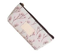 OPPWONG Spacious Square Pencil Case in Flower Design for Young Adults Durable Canvas Stationery Organizer 7.48 X 3.15 X 1.18in (Blue)