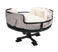OPPWONG Stainless Steel Cat Desk Bed Hammock for Desk Desktop Cat Bed with Damp Proof Mat 360 Degree Rotation Adjustable Height for Cats Dogs Pets Home Office