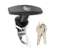 OPPWONG T Handle Lock, Zinc Alloy Rear Fixing Toolbox Garage Door Lock, Keys, Ideal for Trailer Caravan Canopy (Black)