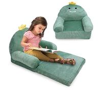 OPPWONG Toddler Bed, Cute Cartoon Flip Out Convertible Lounge Chair Kids Couch Toddler Chair Soft Comfortable Kids Sofa Bed for Toddlers Kids Home Dinosaur (2 Layers)