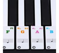 OPPWONG Transparent Removable Piano Key Board Sticker Long-lasting Adhesive Easy to Use for Beginners Suitable for 61/88 Key Electronic Piano PVC Black 11 X 7.4inch (Multicolor)